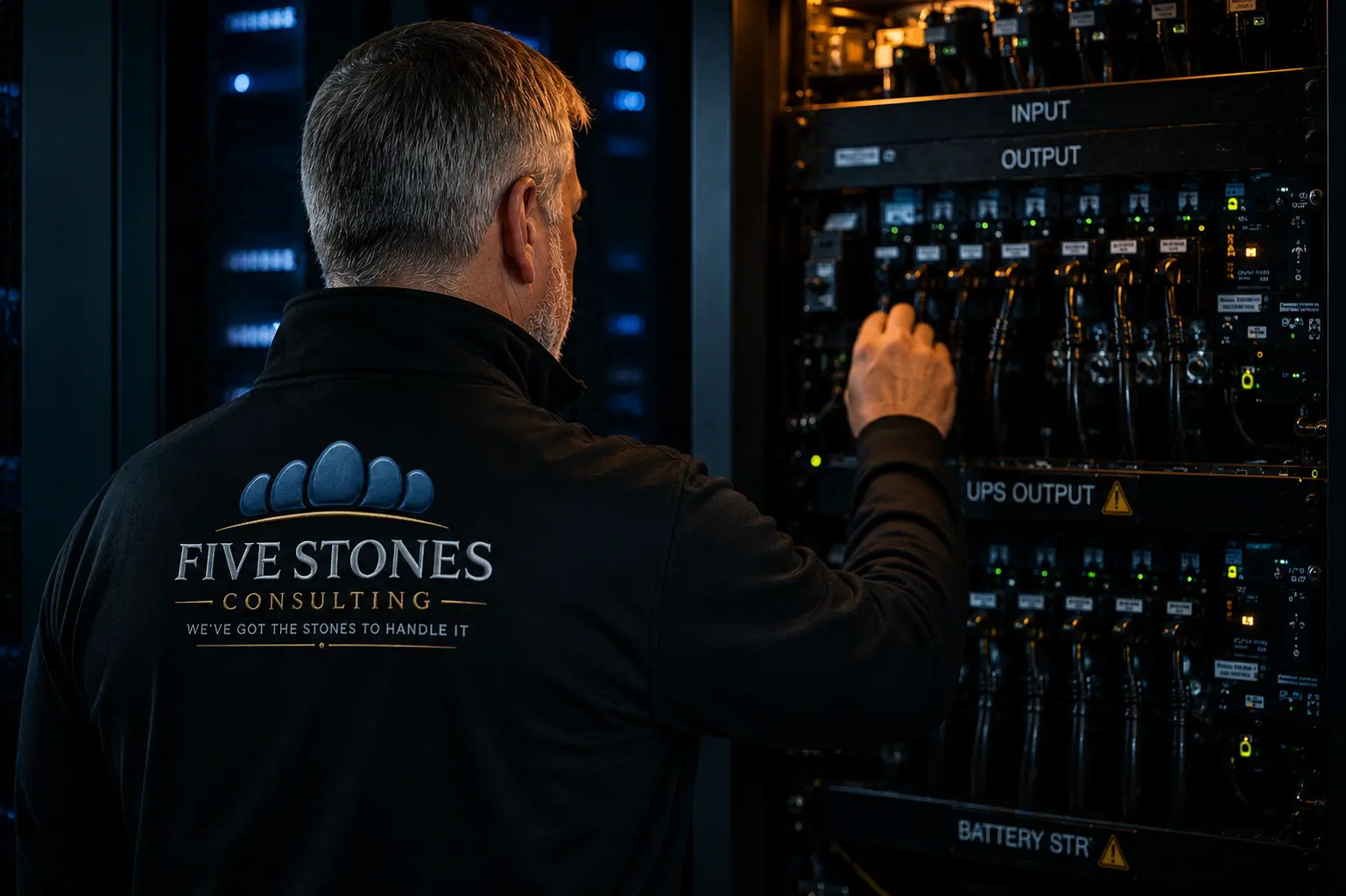 Scott Watson Five Stones reviewing data center power distribution systems